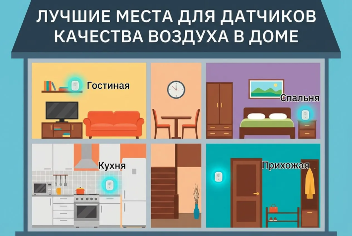 Лучшие места для установки датчиков качества воздуха в доме